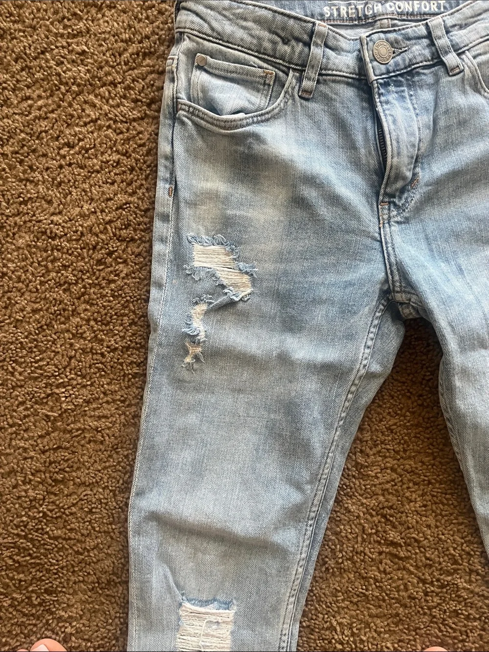 H&M boys Distressed Skinny Jeans — Light Blue size 11. Levis black size 16.
